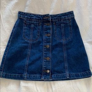 Topshop denim button down skirt